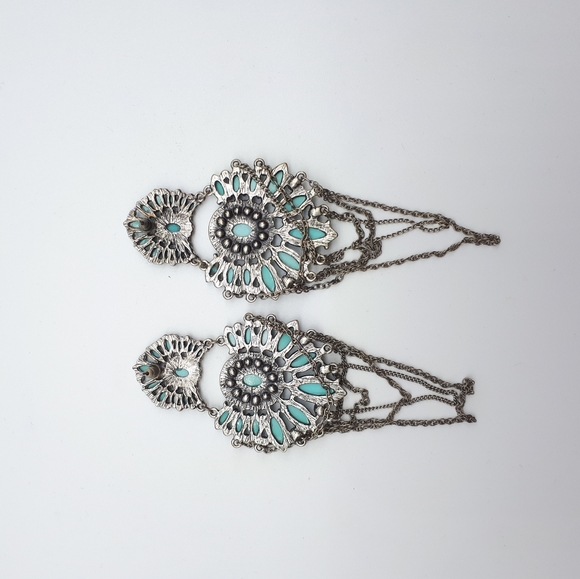 Turquoise chandelier earrings - Picture 3 of 3